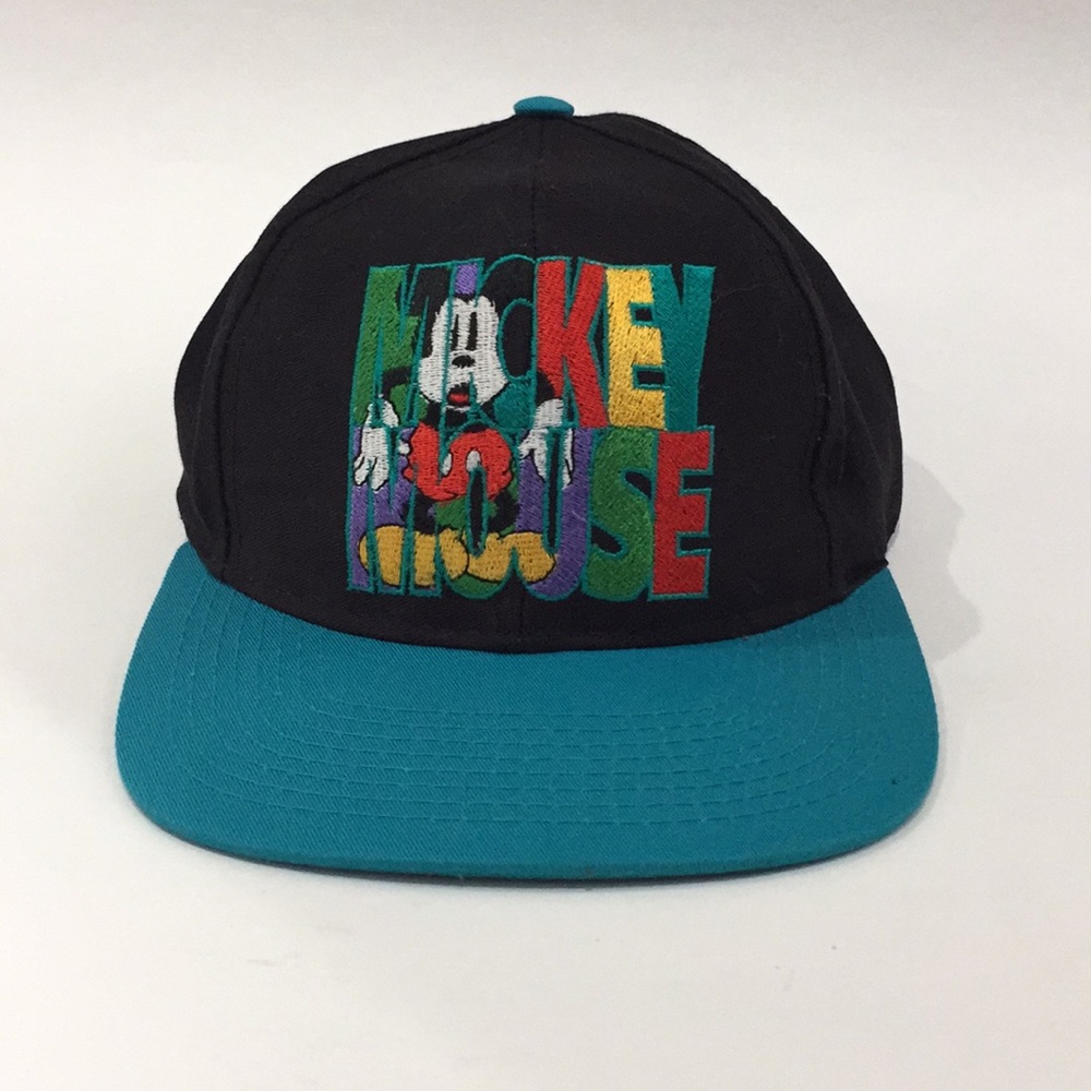Mickey Mouse Vintage Hat Black Turquoise